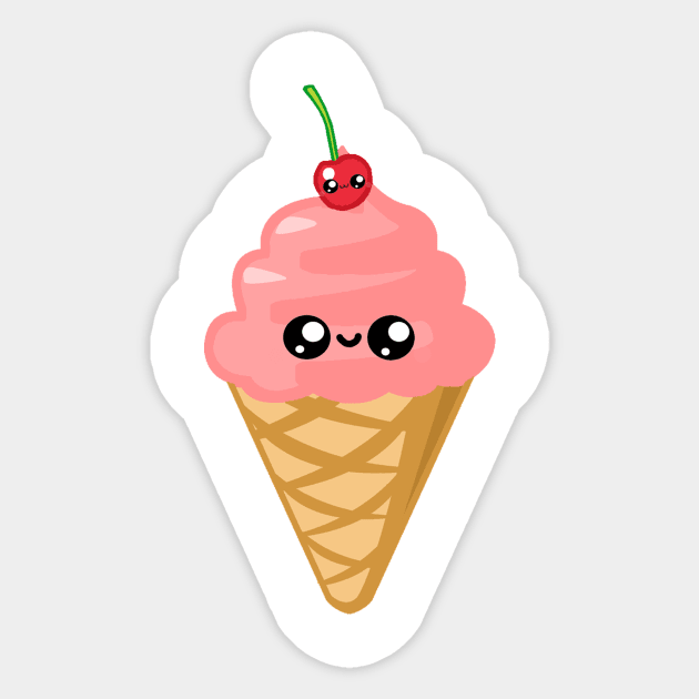 Kawaii Ice Cream Cone Sticker by SolarCrush